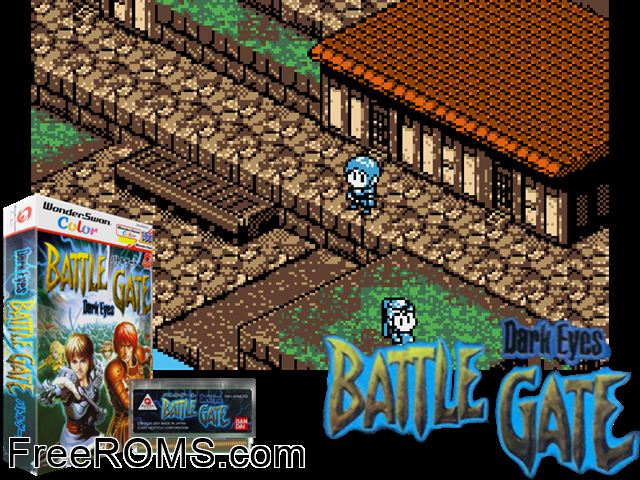 Dark Eyes - Battle Gate (J) [!] Wonderswan game showing 3D box cover and gameplay screenshot